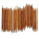 Whitelotous 55Pcs 11sizes Double Pointed Carbonized Bamboo Knitting Needles 5