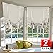 H.VERSAILTEX Blackout Room Darkening Curtain Balloon Tie Up Curtains for Kitchen Windows Rod Pocket Curtain Panel (Ivory/Cream, 42 inches W x 63 inches L, 2 Panels)