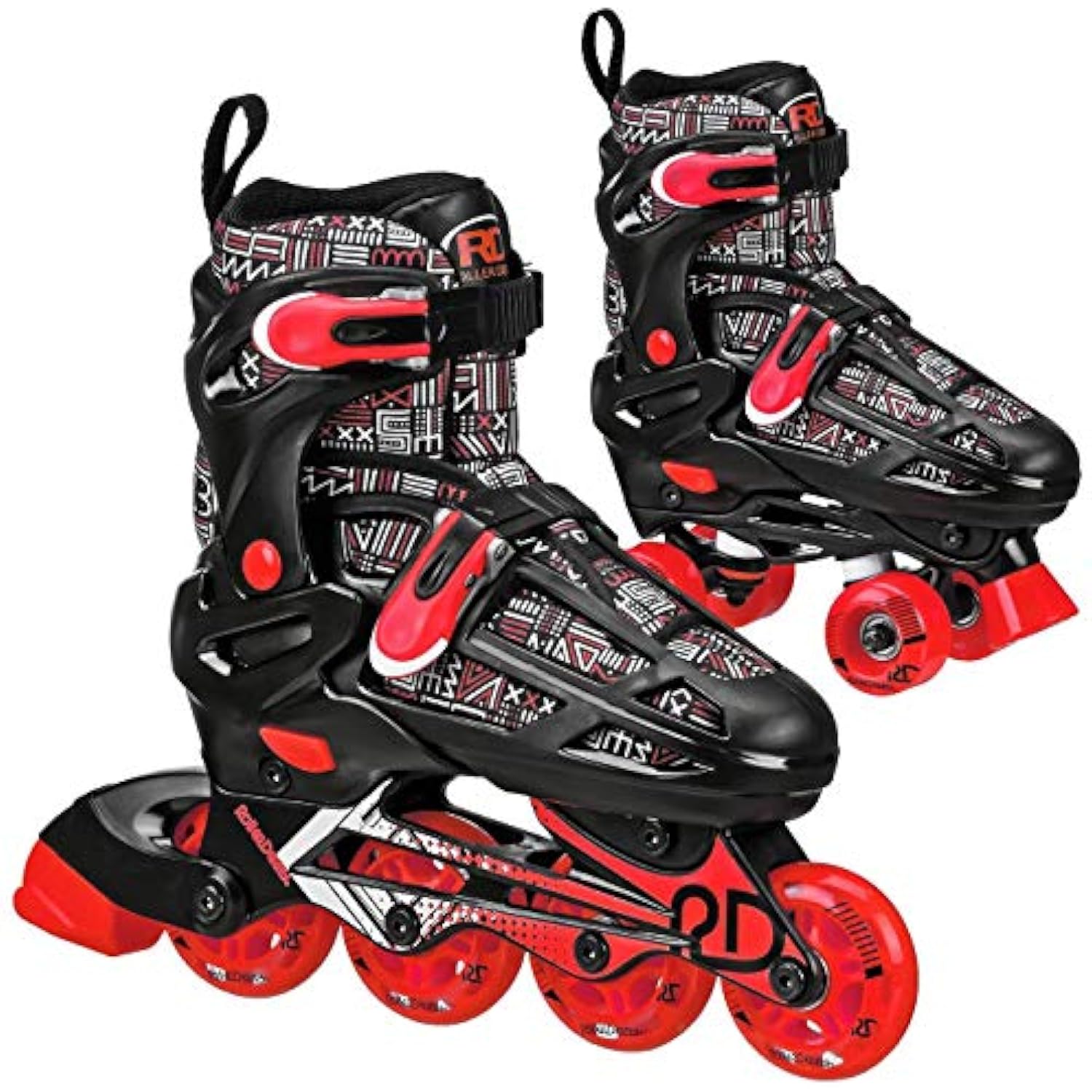 Roller Derby Caspian Boys Adjustable InlineQuad Combo Skates RED
