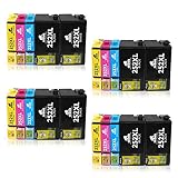 IKONG 20 Packs Compatible for Epson 252xl Ink Cartridge (4Sets+4Black) Worked With EPSON Wf 3640 Wf 3630 Wf 3620 Wf 7610 Wf 7620 Wf 7110