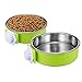 Crate Dog Bowl, Amazon 5 Stars Removable Stainless Steel Pet Bowl Hanging Cage Coop Cup Large Water Food Feeder For Dogs Cats Rabbits ,Birds-Green