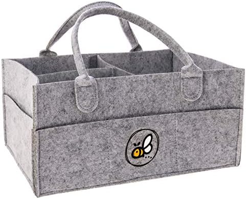 Baby Diaper Caddy by Mandarinabee - Organizing Tote for Nursery- Storage Bin for Changing Table -Modern Registry Shower Gift - Portable Multipurpose Lightweight Bag for Newborn Kid Toy Bib Essentials