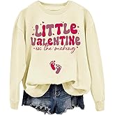 Meilirensheng Little Valentine In The Making Hoodie Valentine's Day Pregnancy Sweatshirt Unisex