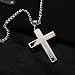 Beydodo Stainless Steel Men Pendant Necklace Cross Jesus Crucifix Rood Bible Prayer English Gold
