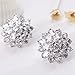Bridal Clear Flower Stud Earrings Set in Cluster Cubic Zirconia, Hypoallergenic Jewelry Gift For Brides Bridemaid Women Girls Best Friends