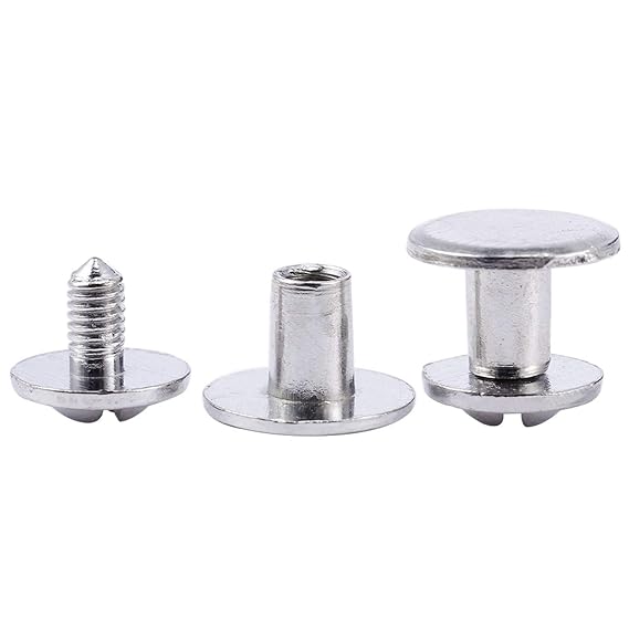 Anladia 100 Sets Buchschrauben Chicago Schrauben Leder Nieten Ø 10mm für DIY Buchbinden Lederhandwerk Reparaturen Dekoration