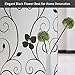 Decorative Window Film,Black Flower Static Cling Privacy Door Film, Non Adhesive Heat Control Anti UV Window Cling for Office and Home,17.5 inches by 78.7 inches