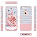 ULAK iPhone SE Case, iPhone 5 5S Case, Heavy Duty Protection Case with Hybrid High Soft Silicone + Hard PC Case Slim Fit for Apple iPhone 5/5S/SE (Minimal Rose Gold Stripes)