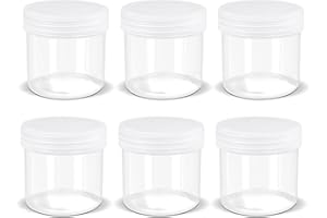 ASEVAT 1.7 oz Wide Mouth Lab Reagent Bottles, Laboratory Grade Chemical Container, Sealed Leak-proof Translucent PP Bottle, Pill Bottle, Water Sample Jars(6 Pcs)