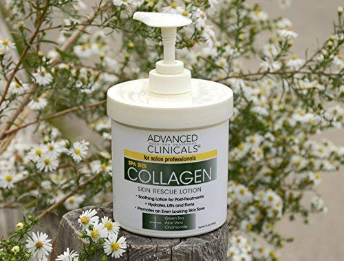 Advanced Clinicals Collagen Body Oil + Unscented Collagen Cream Body Lotion & Face Cream 2PC Beauty Skin Care Set For Women & Men For Improving Appearance Of Crepey Skin, Dry Skin, & Wrinkles, 2pc