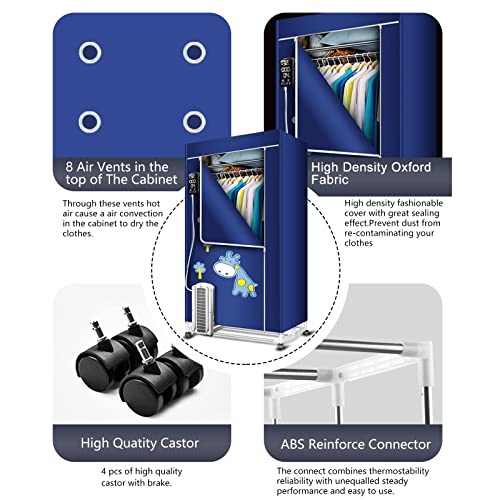 KASYDoFF Portable Dryer, 1600W67 Inch Clothes Dryer, 35LB Capacity