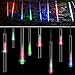Aukora Christmas Lights Outdoor, UL Plug Halloween Lights Outside, LED Meteor Shower Lights, 11.8in 8 Tubes 192 LEDs - for Xmas, Wedding, Party, Holiday, Garden, Tree Decoration（Blue、Red、Green）