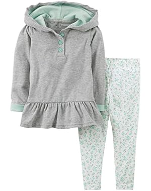 2 Piece Floral Legging Set (Baby) - Heather-12 Months