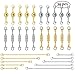 30 Pcs Necklace Extenders+Magnetic Clasps Kit, Gold & Silver Stainless Necklace Extender and Strong Tone Magnetic Lobster Clasp, Adjustable Magnetic Jewelry & Bracelet Clasps/Chains Set for Women/Men