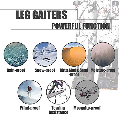 Peakit Hunting Leg Gaiters Waterproof Boot Gaiters Snow Shoe Cover for Men and Women, Camo Gaiters Against Snake Bug Mud Dirt