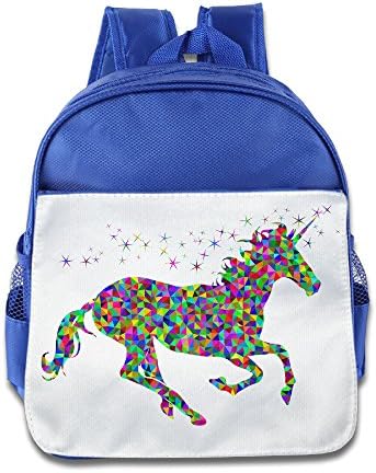 JXMD Custom Cool Rainbow Unicorn Teenager School Bagpack For 1-6 Years Old RoyalBlue