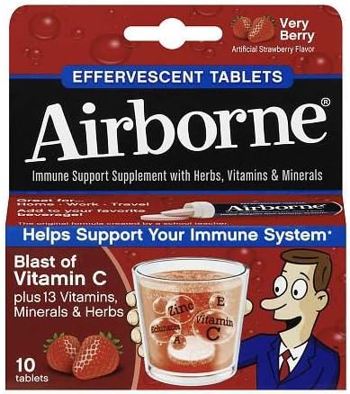 Airborne Effervescent Tablets Very Berry,10ct