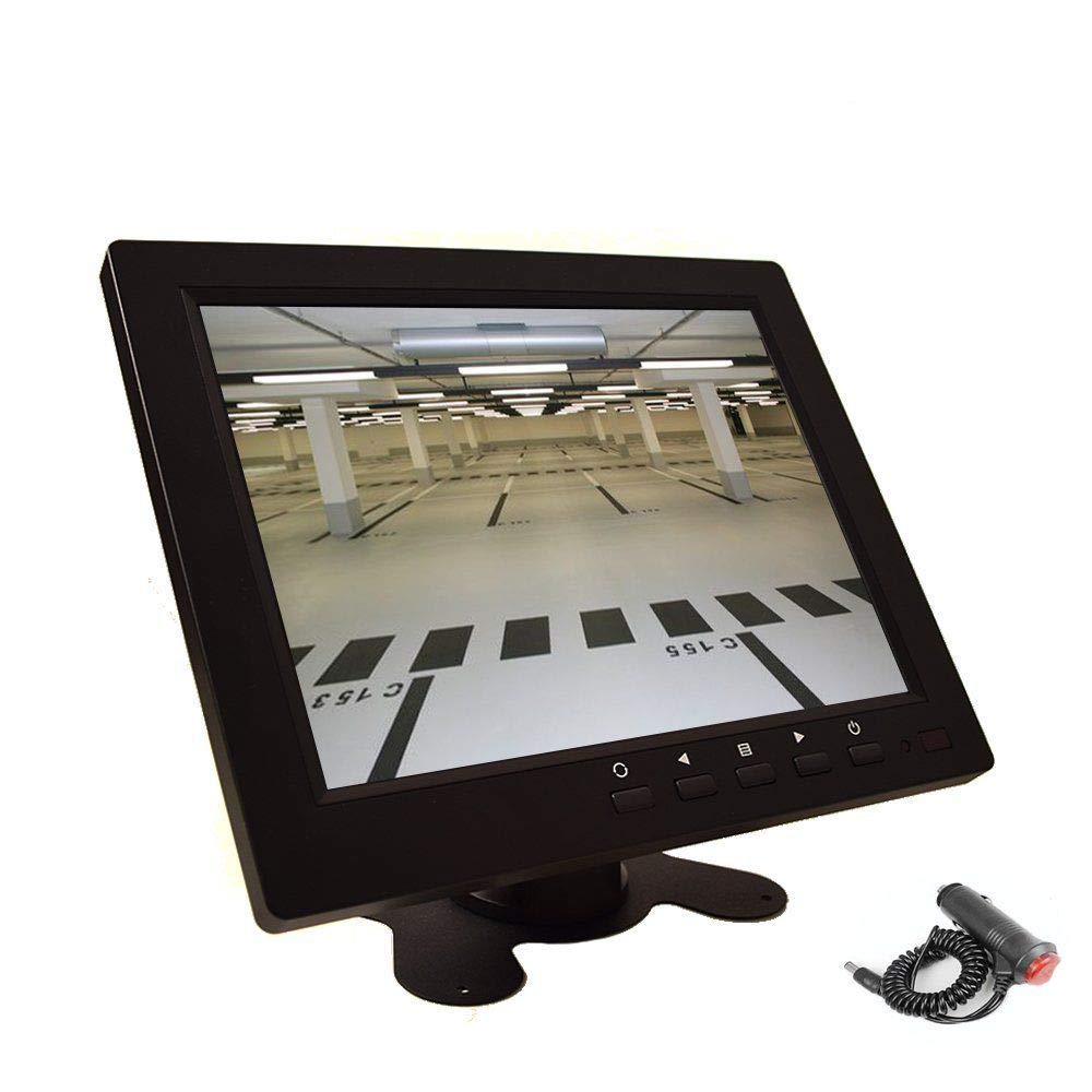 Cocar 8 inch CCTV LCD Monitor 4:3 IPS Screen Display with VGA HDMI AV BNC Built-in Speaker USB Media Player for Auto Home Surveillance Security Camera STB 1024x768 HD with Car Power Adapter 12-24V