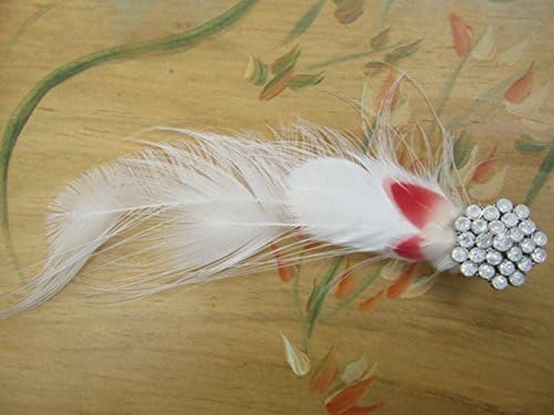 Wedding Hair Clip or Wedding Hair Fascinator White Peacock Pink feathers