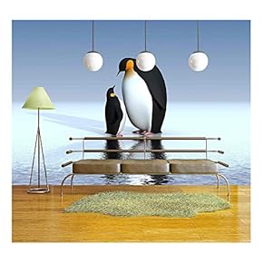 Fun Penguins - Removable Wall Mural | Self-Adhesive Large Wallpaper - 66x96 inches