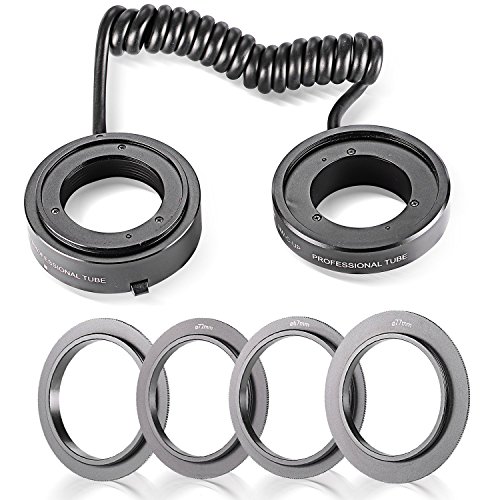 Neewer Multifunctional Electronic Automatic AF Auto Focus Macro & Reverse Mount On Lens Extension Tube with 58mm 67mm 72mm 77mm Adapter Rings for Canon EF/EF-S Mount Lenses, Fits Canon EOS 5D Mark 3 III 5D Mark 2 II 1Ds Mark IV III II I 1D Mark III II N I
