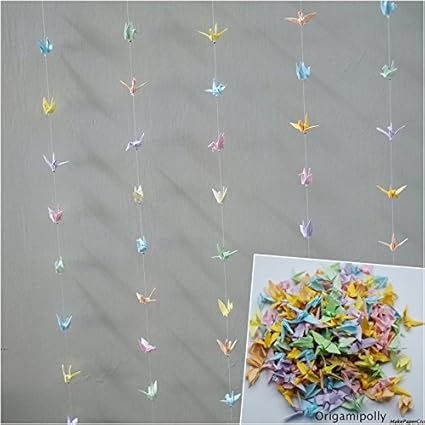 Amazoncom 1000 Origami Crane String Mix Color Hanging