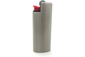 Lucklybestseller Vintage Metal Lighter Case Cover Holder Sleeve for Bic Mini Lighter J5 Silver Color