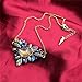 Lares Domi Vintage Gold-tone Crystal Incrusted Created Gemstones Classic Art Deco Style Pendant Necklace