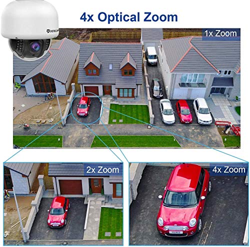 Dericam Outdoor Wireless Security Camera,Outdoor PTZ Camera,Crystal Full HD 1080P,4 X 0ptical Zoom,Auto Focus,Pre-Installed 32GB Memory Card,S2-32G White