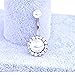 ERAWAN Rhinestone Pearl Navel Rings Belly Button Bar Ring Dangle Body Piercing Jewelry EW sakcharn (Silver)