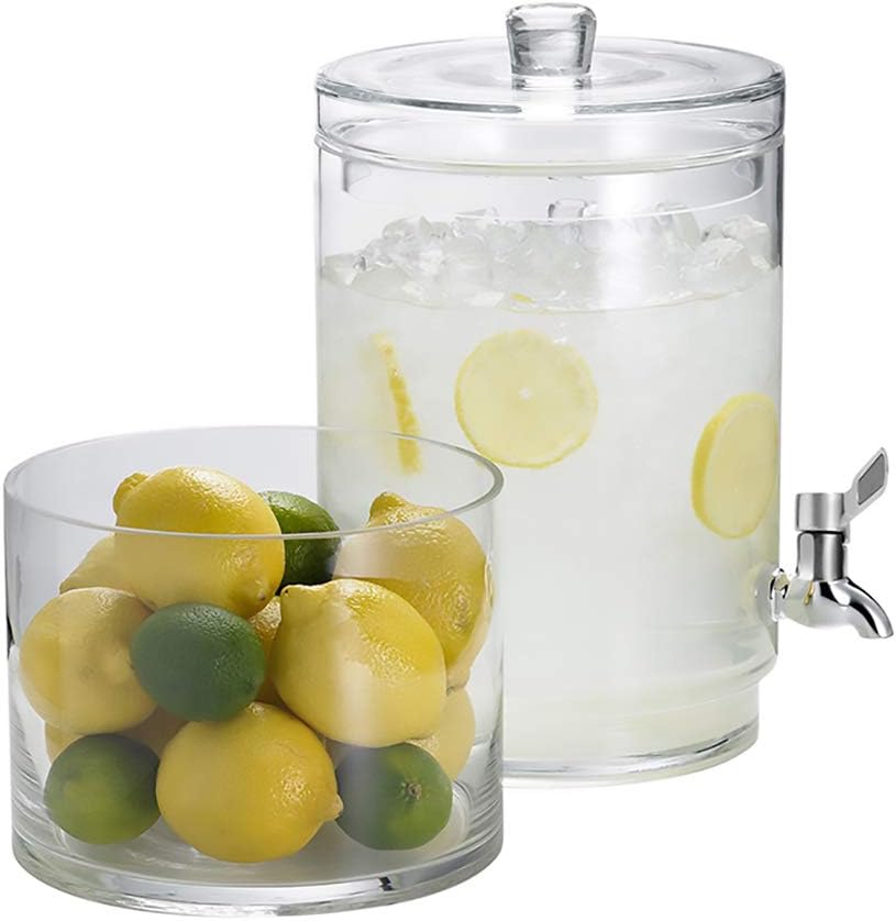 7.5L Mason Jar Glass Beverage Dispenser with Stainless