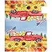 Wamika Autumn Fall Thanksgiving Pumpkin Red Truck Mailbox Cover Magnetic Standard Size, Sunflower American Flag Letter Post Box Cover Wrap Decoration Welcome Home Garden Outdoor 21
