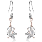 Possum Dangle Earrings 925 Sterling Silver Opossum Drop Earrings Jewelry Gifts for Women Birthday
