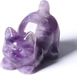 JSDDE Amethyst Crystal Cat Figurine Cute Gemstone Ornament 4x3.3x2.5cm view 5