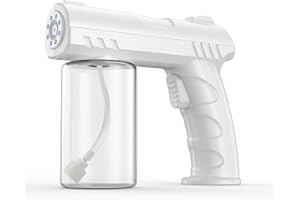 BEBESIRI Nano-Spray Gun, Handheld Household Nano-Atomizer, Blue Light Atomizer, Handheld Household Nano-Spray Gun, Wireless Charging Nano-Atomizer, Suitable for and Watering Plants and Trees (White)
