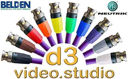 20m Brown Cap Belden 1694F Flexible UHD 8k 4K SDI Video Cable with Neutrik NBNC75TU11X BNC plugs at each end