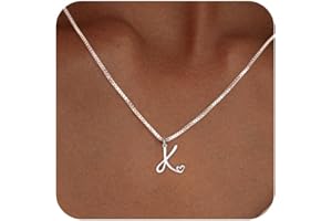 TITUTHIA Initial Necklaces for Women Trendy, Dainty Sterling Silver Letter Necklace Cute Pendant Choker Name Necklace Personalized Costume Monogram Silver Jewelry Necklace for Women Valentines Gifts