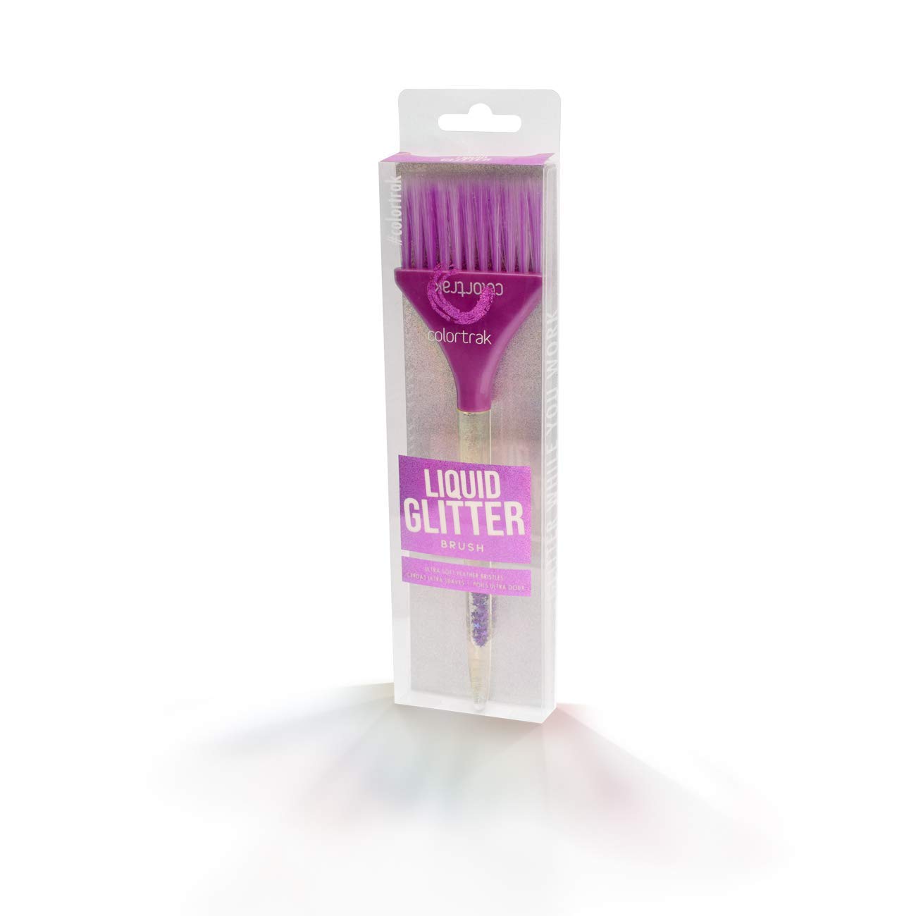 Colortrak Liquid Glitter Tint Brush, Ultra Soft Feather Bristles, Glitter Moves While You Work, Natural Finish, Precise Coloring Effects, Reusable, Easily Washable : Beauty