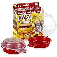 LI&HI Easy Eggwich Microwave Egg Cooker, Red and clear