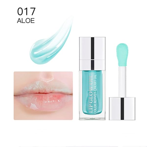 MAEPEOR HYDRATING LIP GLOW OIL 10 COLORS MOISTURIZING LIP OIL GLOSS NON-STICKY TRANSPARENT LIP GLOSS LONG LASTING NOURISHING TINTED LIP BALM WITH BIG BRUSH HEAD (ICOLORS 17)