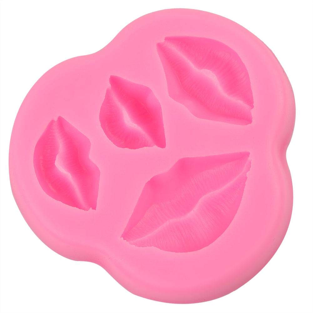 DIY Fondant Silicone Mould+Homemade Cartoon Cake Mold Lip Shape Cake Chocolate Fondant Mould Baking Tool for Party,Cake Decoration DIY Making(Pink)