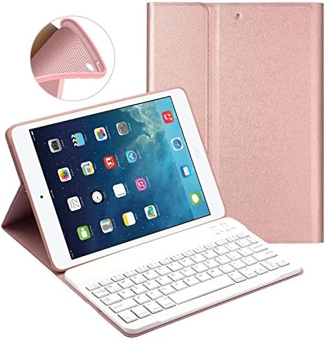Keyboard Case for iPad 9.7 2018/2017/iPad Air/Air 2-LUCKYDIY Bluetooth Keyboard Stand Cover[Soft TPU Tablet Case]+[View Angle Adjustable]+[Magnetically Detachable Bluetooth V3.0 Keyboard]
