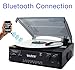 Boytone BT-13B with Bluetooth Connection 3-Speed Stereo Turntable Belt Drive 33/45/78 RPM, 2 built in Speakers AM/FM Stereo Radio, 3.5mm Headphone Jack/ Axillary, RCA Jack, 45 Rpm Adapter Included