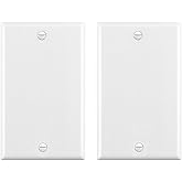 No Device Blank Wallplate,Standard Size 1-Gang 4.50" x 2.76",Smooth Face,Unbreakable Polycarbonate Thermoplastic,UL Listed,2-Pack