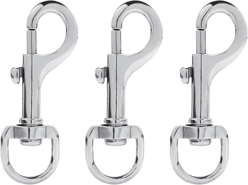 3x Heavy Duty Swivel Snap Hooks Zinc Alloy Dog Leash Keychain Trigger Clips