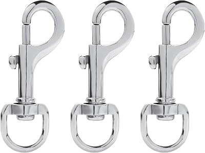 3x Heavy Duty Swivel Snap Hooks Zinc Alloy Dog Leash Keychain Trigger Clips