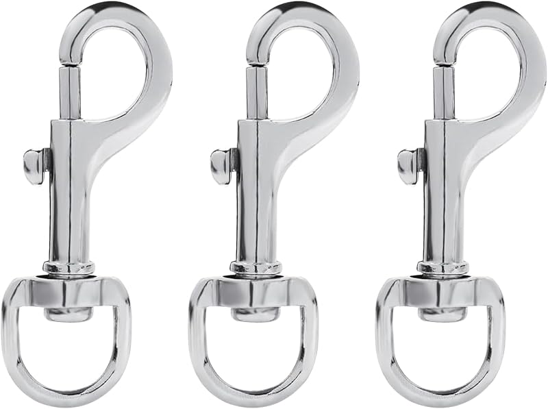 3x Heavy Duty Swivel Snap Hooks Zinc Alloy Dog Leash Keychain Trigger Clips