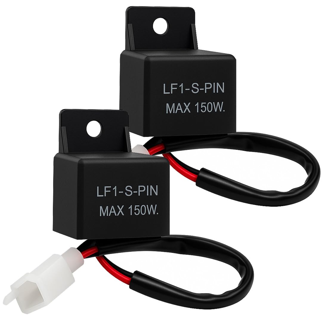 Gebildet 2pcs Universal 12V 2-Pin Flasher Relay LF1-S-PIN, 0.1W-150W Auto motorcycle LED Turn Indicator Light Flasher Relay, Turn Signal Rate Control Blink relais