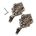 Tinksky Curtain Holdbacks Rose Pattern Vintage Zinc Alloy Drapery Curtain Tieback Hooks-2pcs(Bronze)