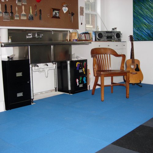 Rubber-Cal Eco-Sport Floor Tile-Pack of 3, Red, 1 x 20 x 20-Inch